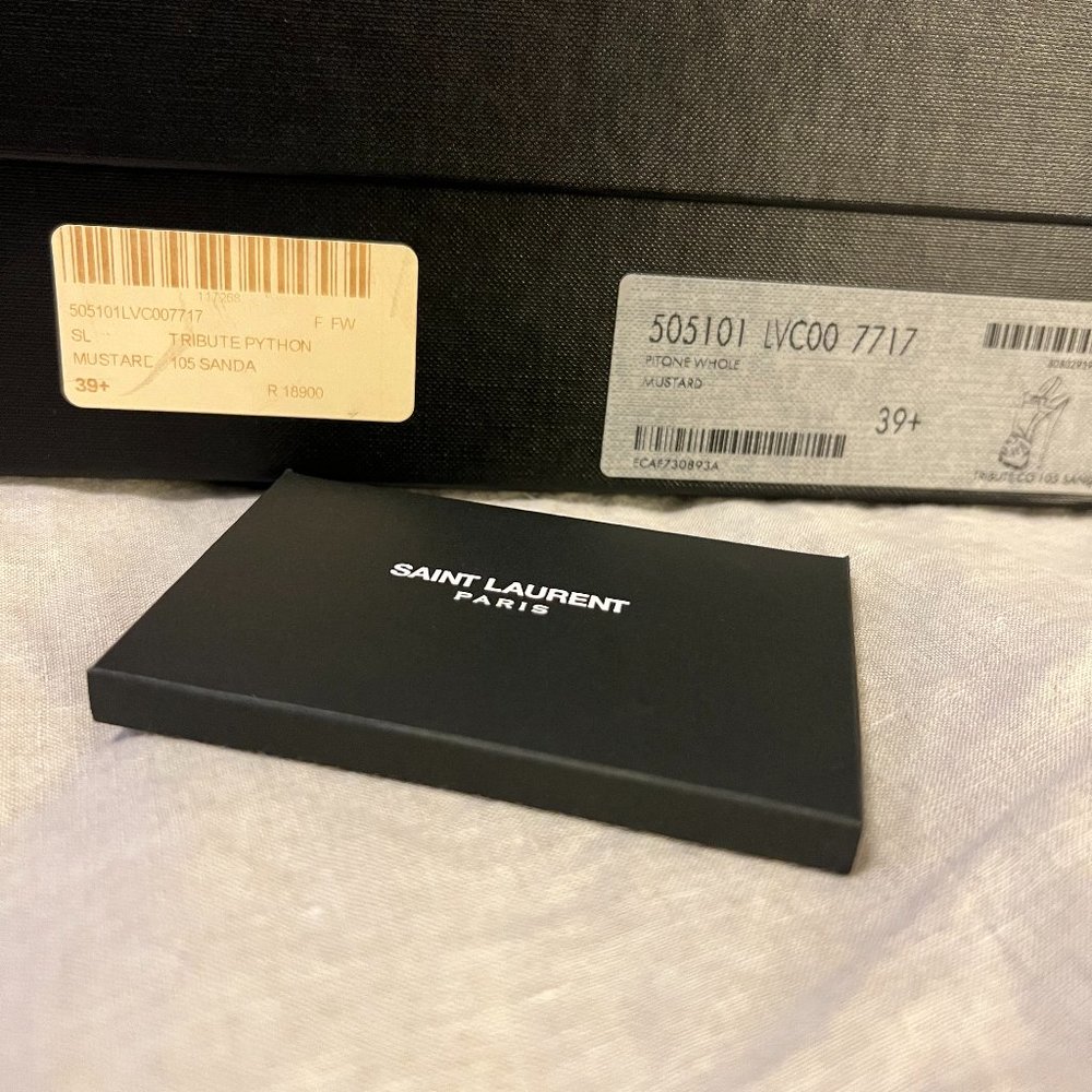 SAINT LAURENT PYTHON TRIBUTE SANDALS - Size 39.5 - Full Set - Picture 12 of 13